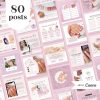 (EN )80 Nail Instagram Social Media Post Templates - Editable Canva Templates - Hình ảnh 2